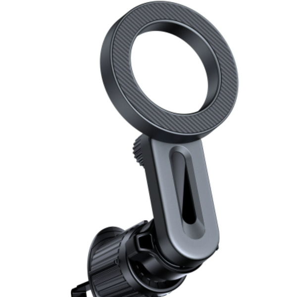 Black adjustable ring light on a white background