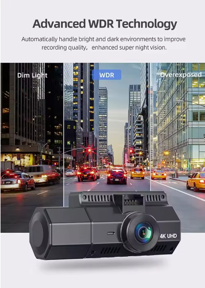 4K HD WiFi Dashcam with Enhanced Night Vision
